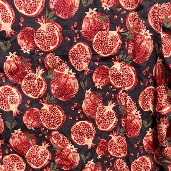 14th & Union Red and Black Pomegranate Patterned Casual Shirt - Picture 3 of 5